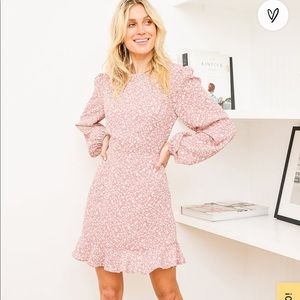 Pink fall floral dress from LuLus
